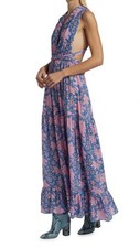 Hannah Artwear Dress 2 Chloe Maxi Juniper Floral Pink Blue Cross Back Halter