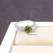 Peridot Ring, 925 Sterling Silver, Natural Peridot, August Birthstone
