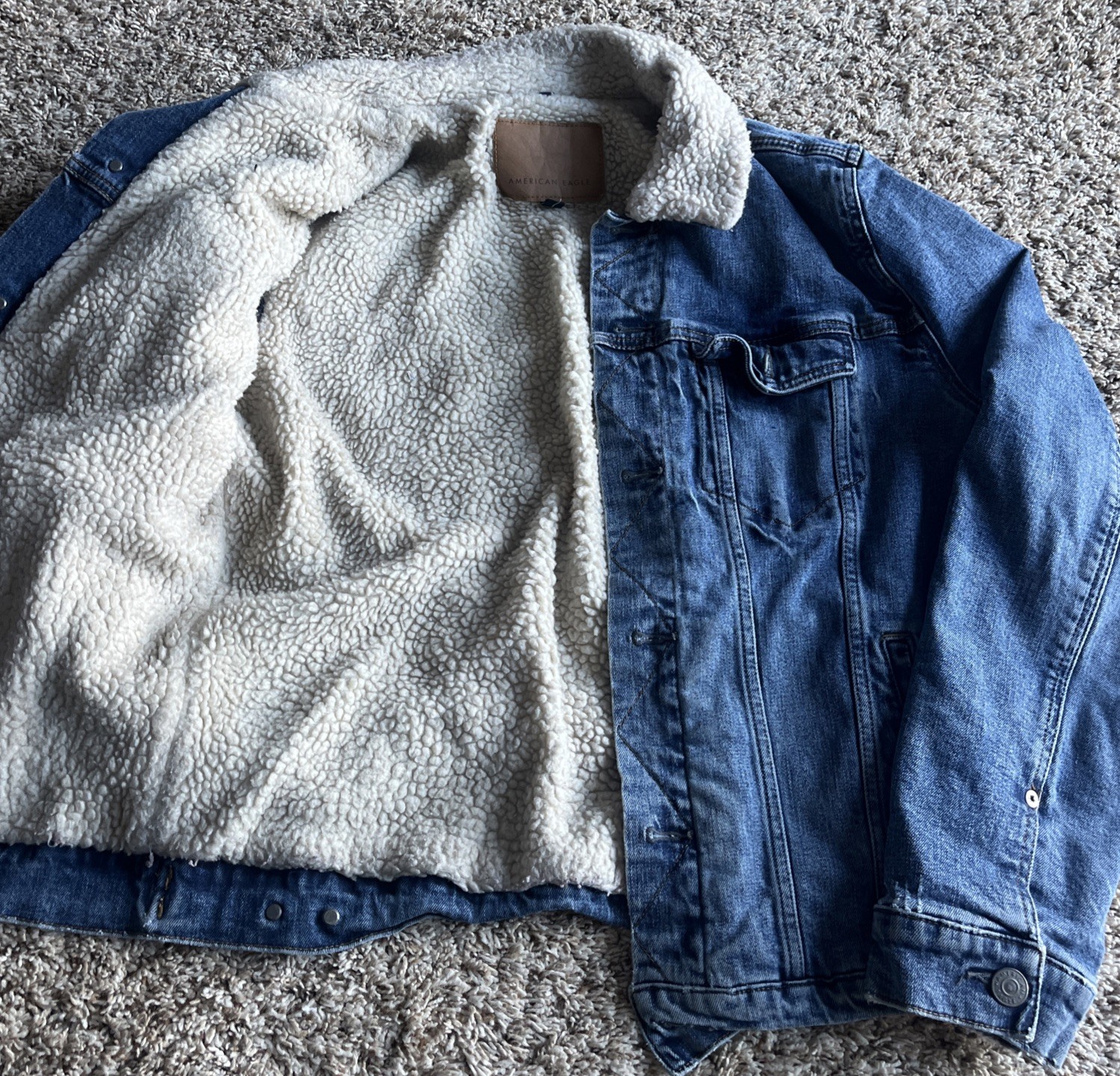 american eagle jean jacket Wool Medium - image 2