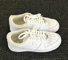 Nike Air Force 1 Low Top Triple White Leather Lace-Up Women's Sneakers