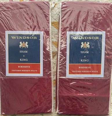 WINDSOR KING SHAM BIRDSEYE BURGUNDY