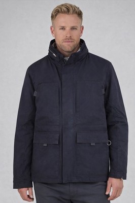 Indigo Star Men's Nylon Field Button Up Jacket with packable hood small CR70 NWT