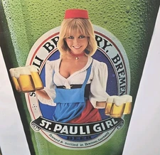 Vintage 1983 St Pauli Girl Beer Large Poster Sign 39 X 22 Retro Advertising 80’s