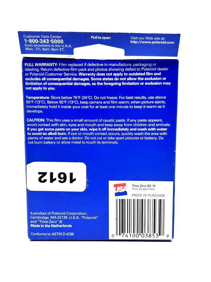 Polaroid Time Zero SX-70 Land Instant Film 10 Pack EXPIRED 08/99 NEW SEALED - Image 4 of 4