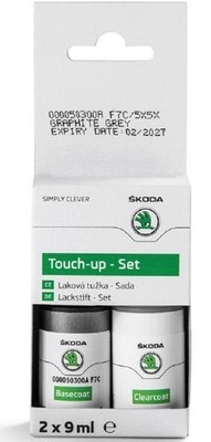 Original Skoda Lackstift Set Farbe Graphit-Grau Metallic Farbnummer 5X5X VW F7C