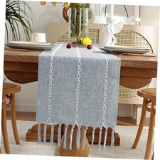 Rustic Linen Table Runner Table Runners 72 inches Long 13" 72" Dusty Blue