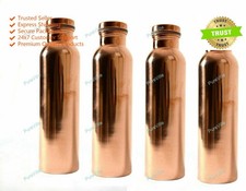 Einfache Kupfer Dinning Plain Joint Less Wasser Ayurveda Flasche 900 ml 4er Set