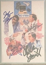 1992 NCAA Final Four All Decade Team 1980-1988 Signed Thompson Crum Knight Smith