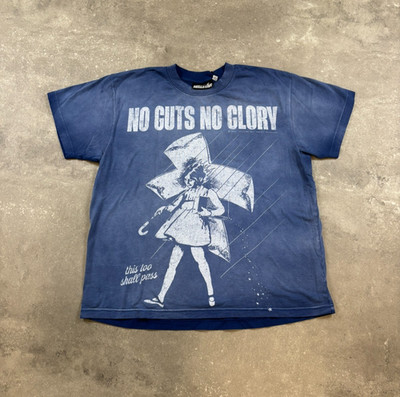 Hellstar Carry Your Cross Blue T-Shirt White Print