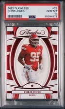 2022 Panini Flawless Chris Jones Kansas City Chiefs 13/20 #32 PSA 10