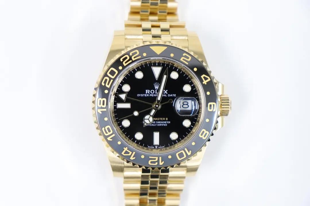 Rolex GMT-Master II Yellow Gold Jubilee Black Dial Men Watch 126718GRNR B&P 2024