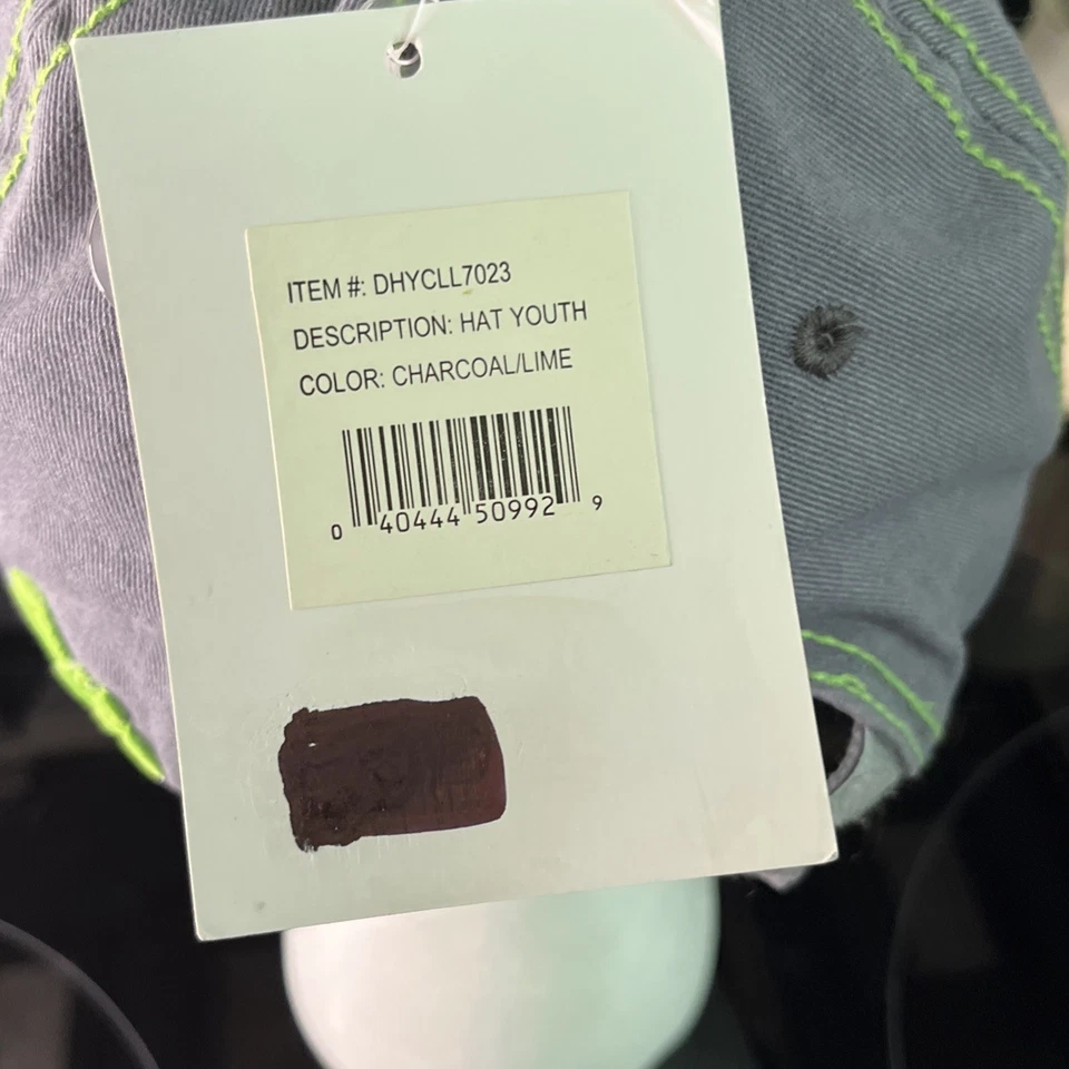 Duck Commander YOUTH Distressed Charcoal Lime Adjustable Hat Cap Dynasty NWT - Image 4 of 4