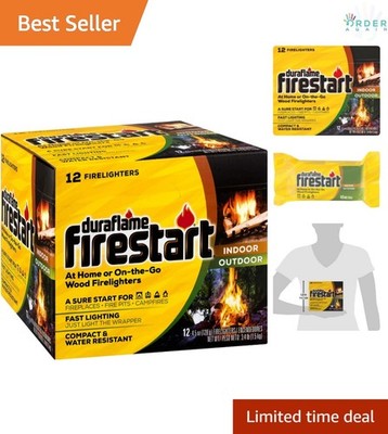 Firelighters Wax Indoor Outdoor Pack 12 Fast Lighting Water Resistant