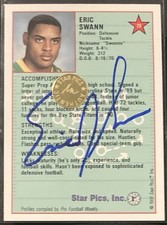 Eric Swann 1991 Star Pics On-Card Auto Autograph Rookie RC. rookie card picture