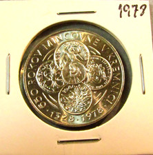 CHOICE 1978 Czechoslovakia 50 Korun 650 YR KREMNICA MINT Silver BU Coin Slovakia