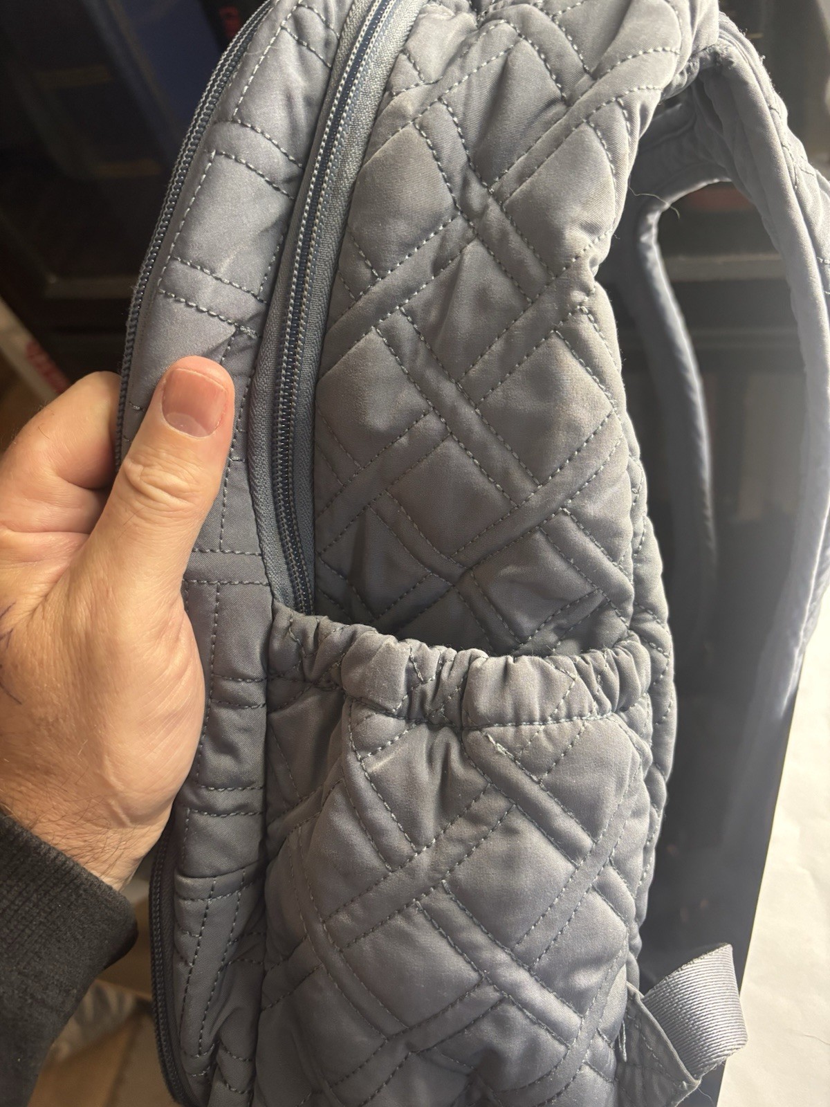 Vera Bradley Gray Microfiber Backpack Travel Bag - image 10