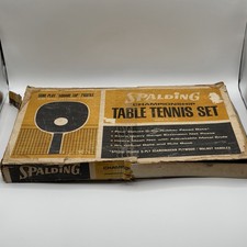 Vintage Spalding Tournament Table Tennis Set Made In USA Net Brackets Bats Balls