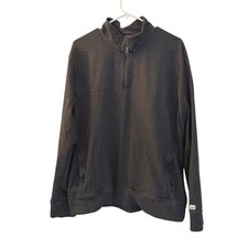 Pact Mens Organic Cotton Quarter Zip Pullover Charcoal Gray Heather XL
