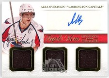Alex Ovechkin 2013-14 Panini National Treasures Triple Patch Auto Card #TM-OVI