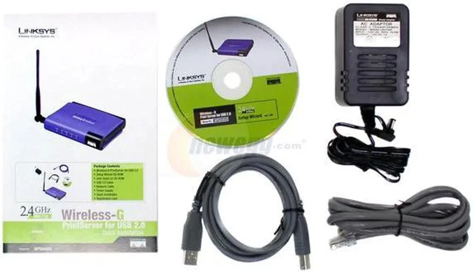 NEW Linksys WPS54GU2 Wireless-G & Wired RJ45 Print Server - USB 2.0 & Parallel - Image 3 of 4