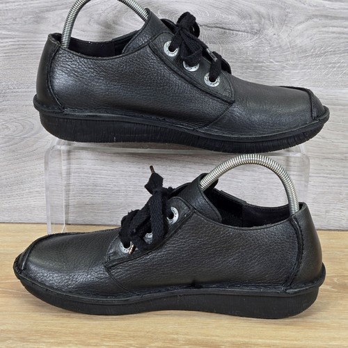 Clarks Funny Dream Damas Talla UK 7.5 D Zapatos Informales de Cuero Negro con Cordones - Imagen 3 de 18