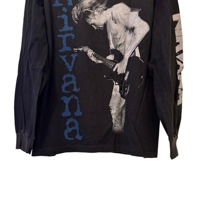 Vintage Nirvana 90's Kurt Cobain Long Sleeve Shirt Size XL REPRINT