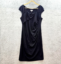 New Grace Hill Womens Pencil Midi Dress Size 14 Black Stretch Knit Sleeveless