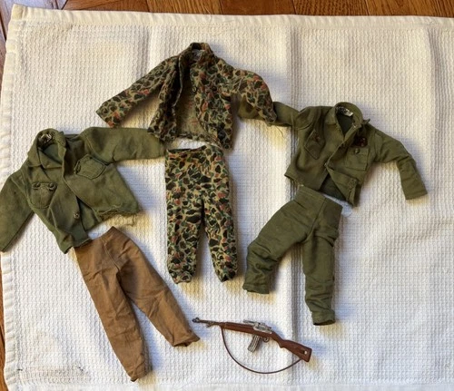 Vintage 1964 Lot of GI Joe Clothes & Rifle