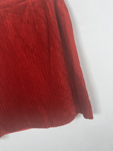 Vintage Luisa Spagnoli Size UK 12 Skirt red Cotton Velvet Jumbo Cord Lined Flaw - Picture 3 of 9