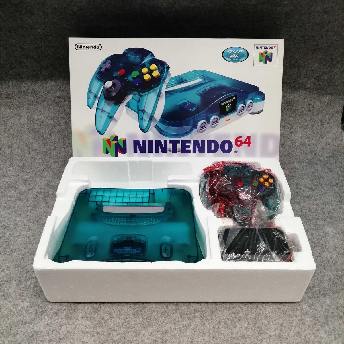 Nintendo 64 Clear Blue Console NUS-001 With In Box Japan Nintendo 64 Clear Blue Console NUS-001 With In Box Japan