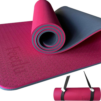 Yoga Mat with Strap   10Mm & 12Mm Thick Yoga Mat, Non-Skid Dual Surface Workout 