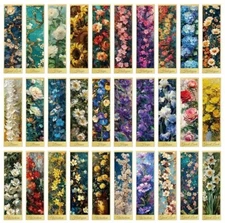 Bookmarks 30pcs Floral Design Paper Bookmark School Supply