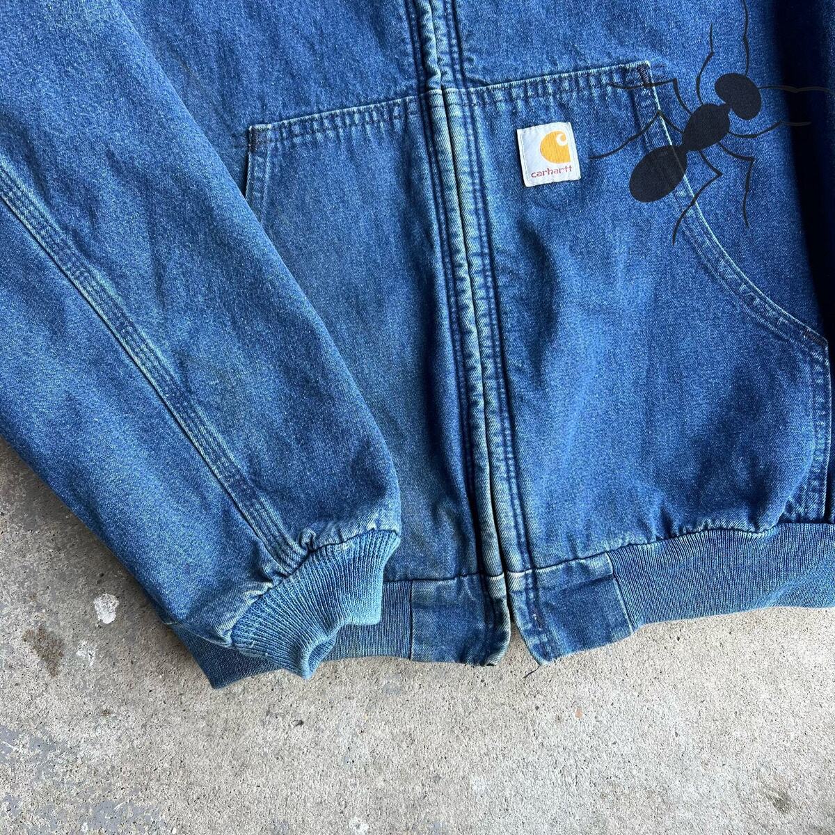 Vintage y2k YOUTH denim blue y07 DST carhartt hooded work Vintage y2k YOUTH denim blue y07 DST carhartt hooded work