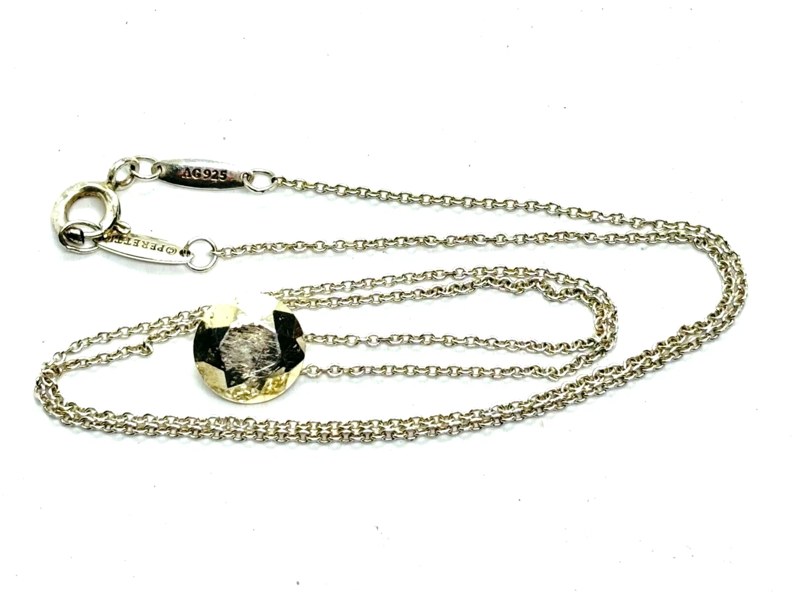 Tiffany & Co Elsa Peretti Sterling Silver 2 Carat Faceted Necklace