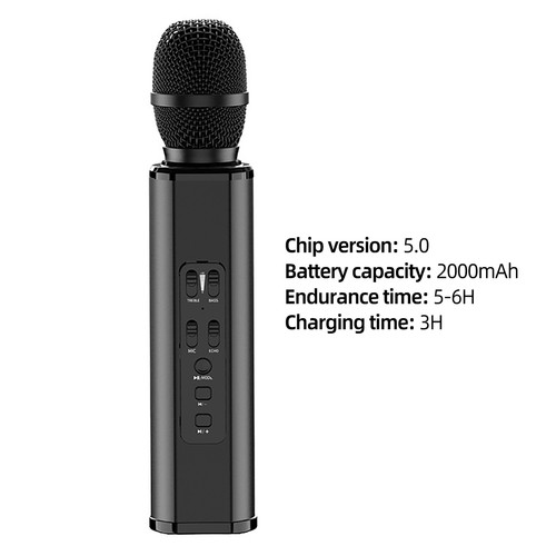 K6 Recording Microphone Dynamic Lossless Bluetooth-compatible 5.0 Karaoke - Afbeelding 8 van 15