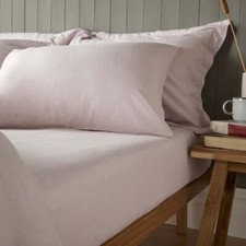Super Soft Luxury Linen Blend Fitted Sheet Plain up to 34cm Deep Bed Sheets
