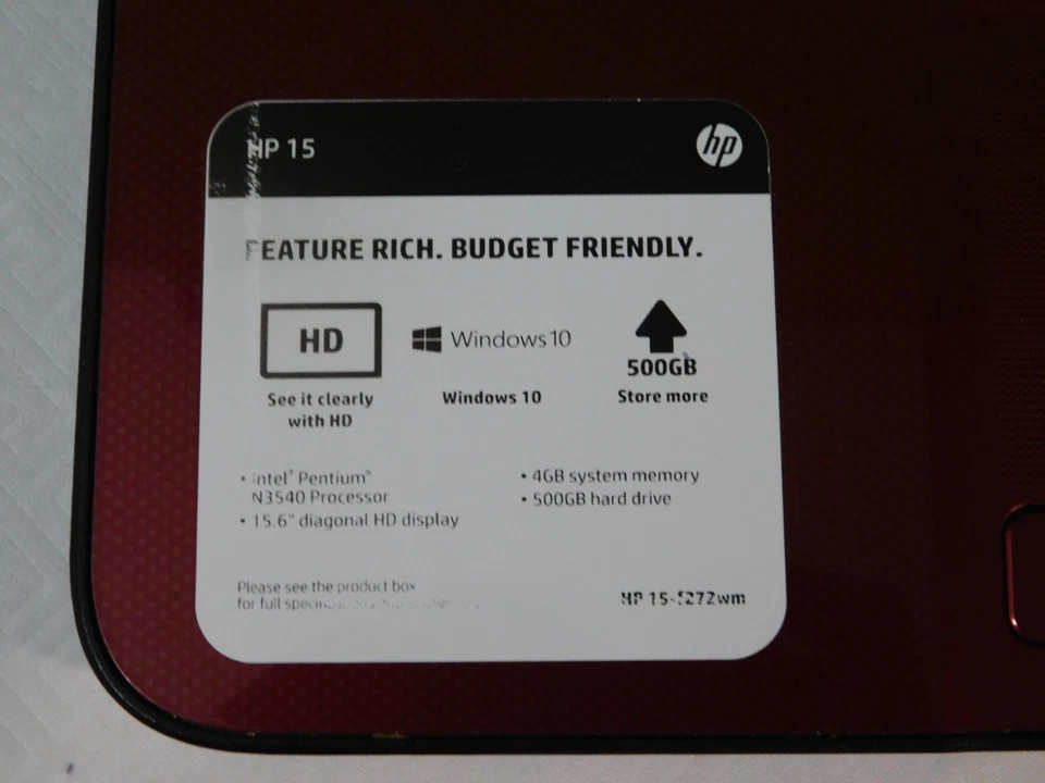 HP 15-F272WM 15.6" Laptop | Intel Pentium N3540 | 8GB RAM | 500GB HDD | Windows  - Image 2 of 4