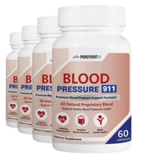  Blood Pressure 911 Premium Blood Pressure Support - 4 Bottles 240 Capsules