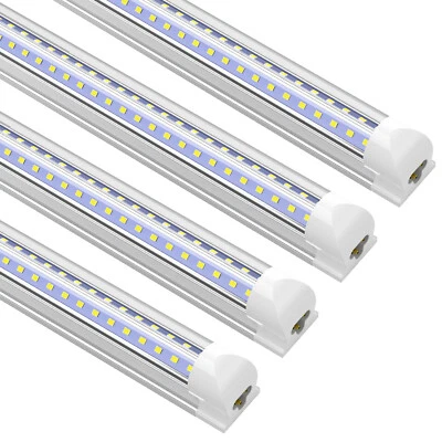 CNSUNWAY 4 Pack T8 5FT LED Tube Light Bulbs 45W Garage 5' LED Shop Light Fixtures 6500K