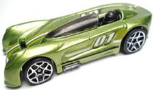 2000 HOT WHEELS MONOPOSTO 01 GREEN 1:64 DIECAST 2 5/8" CAR W/ WHITE STRIPES
