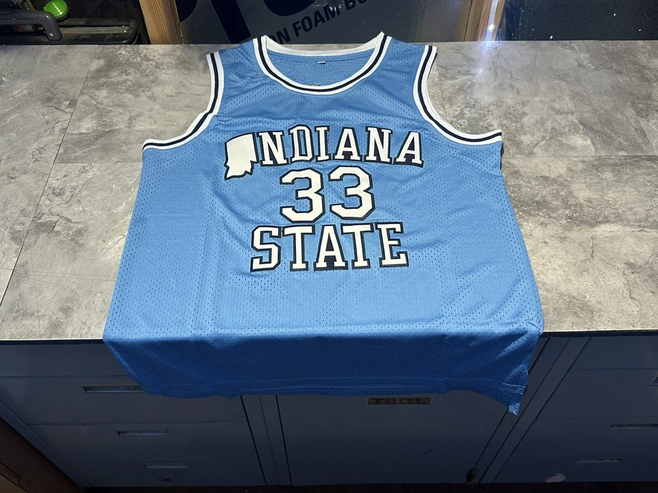 Новая баскетбольная футболка без ценников Indiana State Sycamores NCAA Larry Bird размер средний M #33 - Изображение 2 из 3