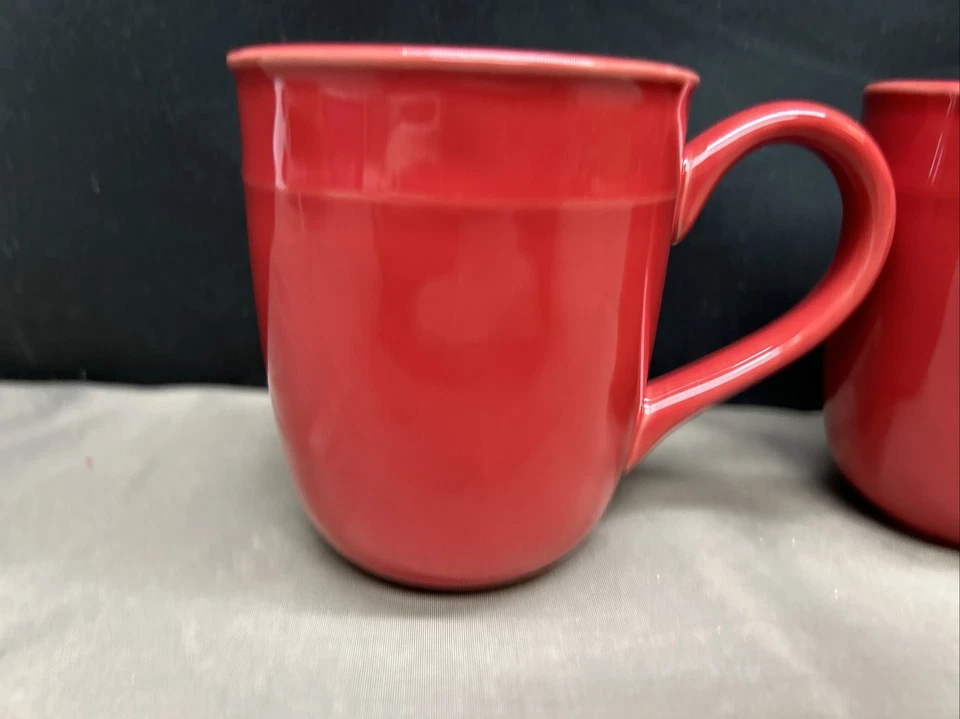 Set Of 2 ~ Food Network Fontina Red Mugs - Image 2 of 4