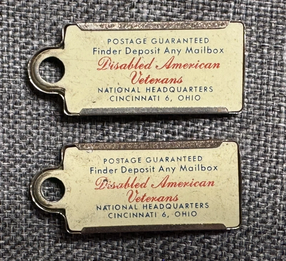 1951 Pennsylvania Pair DAV Tag Keychain License Plates Fobs FE 246 - Image 2 of 2