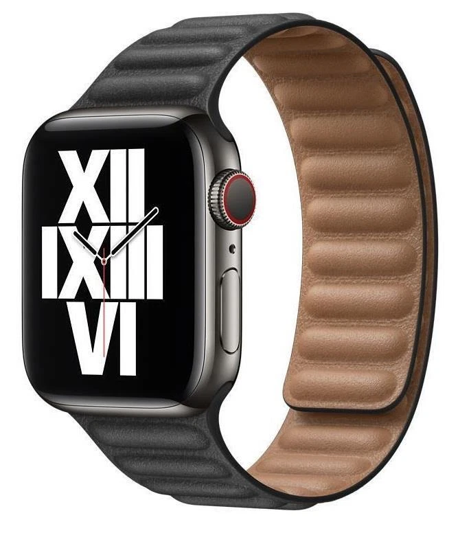 Personalised Black Leather Apple Watch Strap, 38mm 40mm 41mm 42mm 44mm –  Clapham Boutique