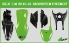 UFO Kawasaki KLX 110 (10-23) Monster Energy Coloured Plastic Kit