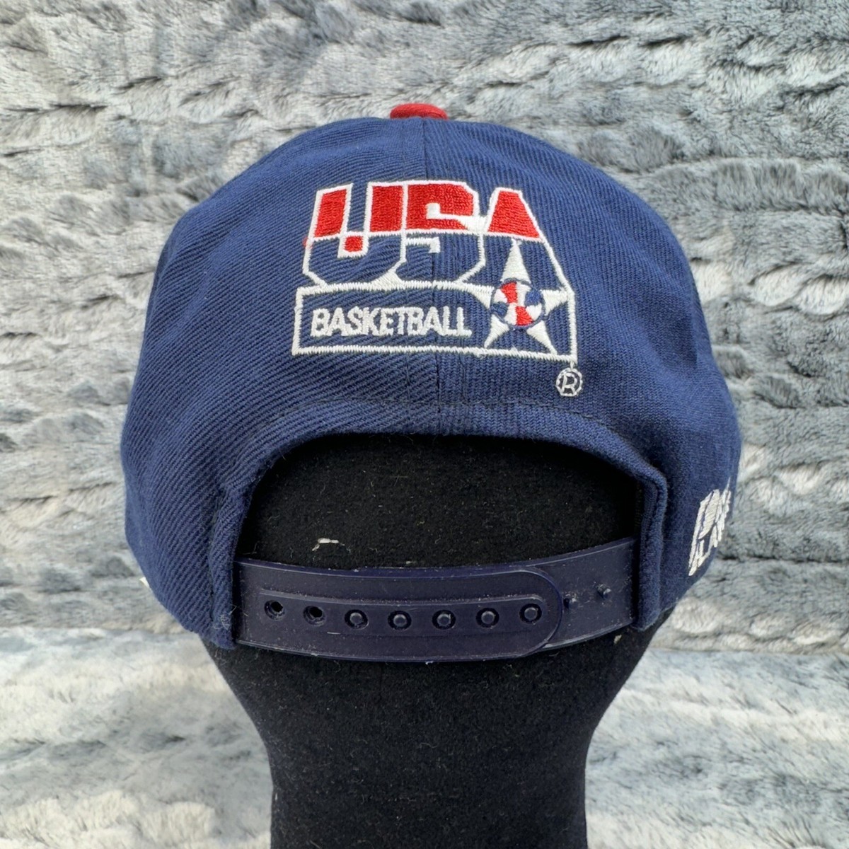 ビンテージ 90s USA バスケットボールキャップ ホワイト/ネイビー vintage navy the game college bar snapback hat cap adult OSFA NWT