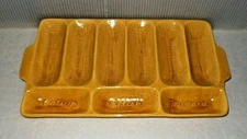 Mid Century Vintage USA Cali Pottery Gold Corn/Relish/Catsup/Mustard Tray S-26