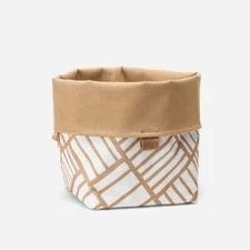 Thirty One Gifts Small Reversible Bin - Fawn Patchwork   7’’ H x 6’’ L x 6’’ D