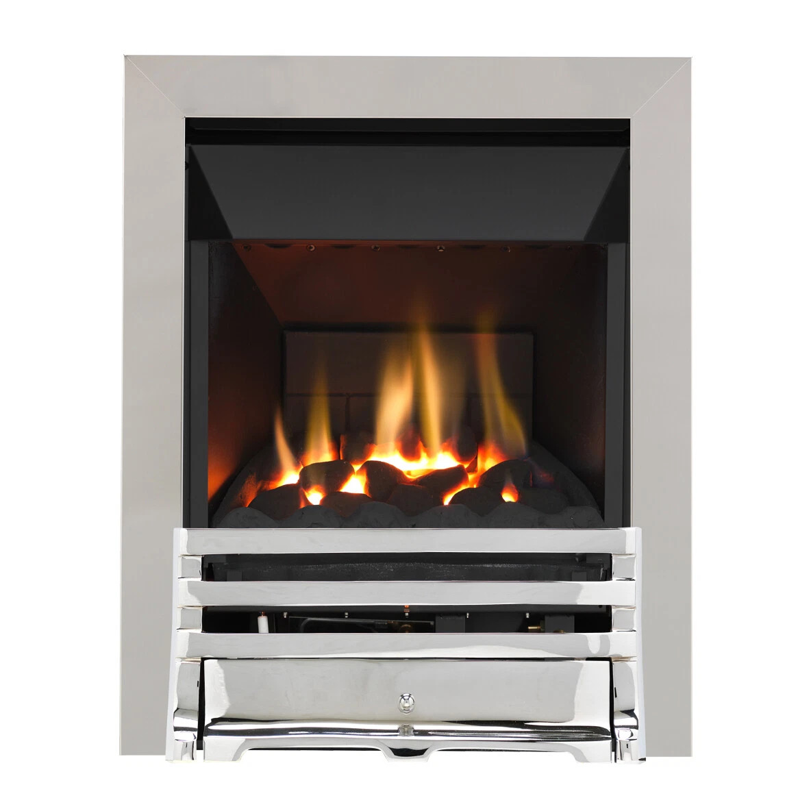 MODERN HIGH EFFICIENCY GAS FIRE CHIMNEY COAL FIREPLACE INSET GLASS FRONTED  4kW | eBay