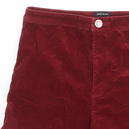 River Island Womens Red Cotton Blend Basic Shorts Size 10 L4 Reg - Picture 8 of 10